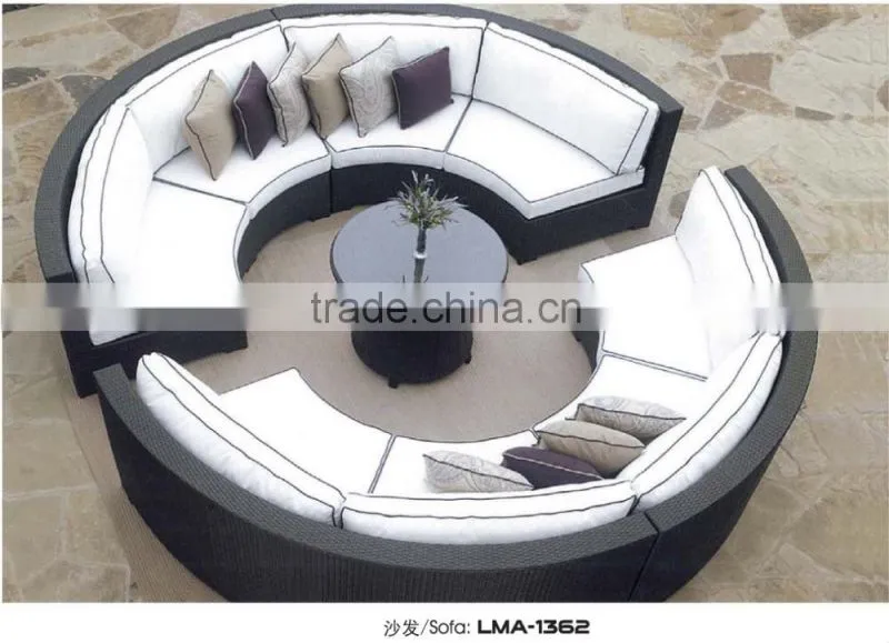 outdoor poly rattan sofa furniture round sofa