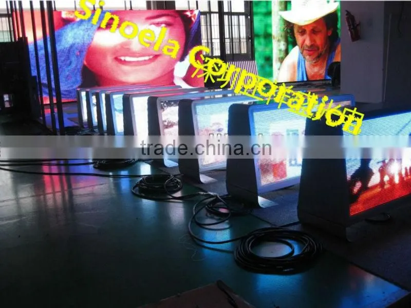 taxi LED top light box/taxi roof advertising display with pixel 5