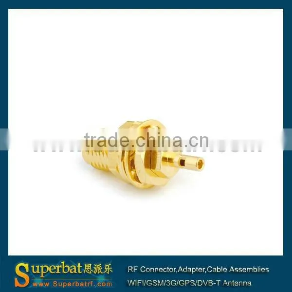 RP-SMA Solder Jack bulkhead edge mount