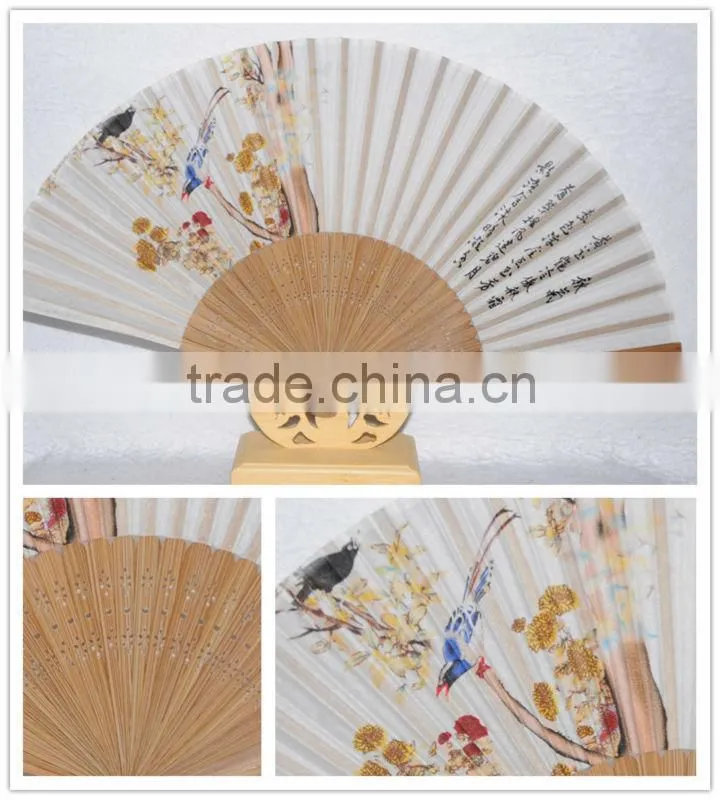 special Chinese painting classic silk bamboo fan