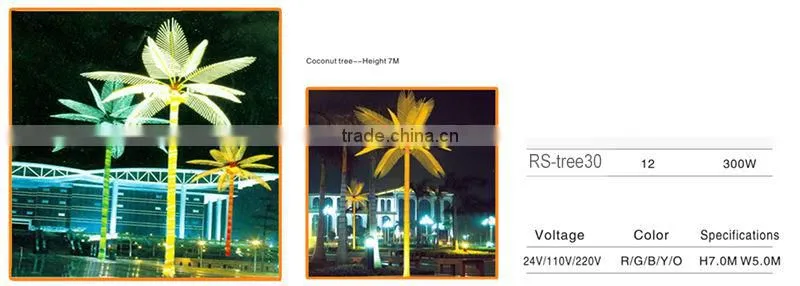 Christmas lighted royal palm trees led street lighting