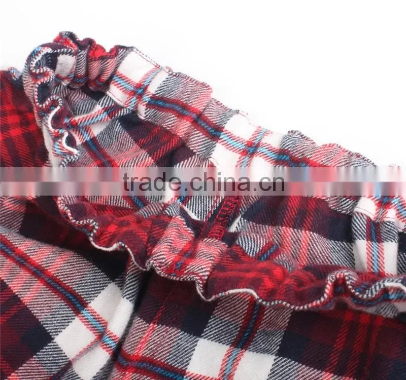 fancy red plaid children cotton sleepwear