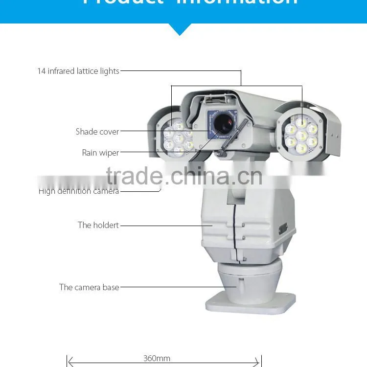 Outdoor HD 1080p 360 Night Vision Infrared Waterproof 30x Optical Zoom PTZ IP Camera