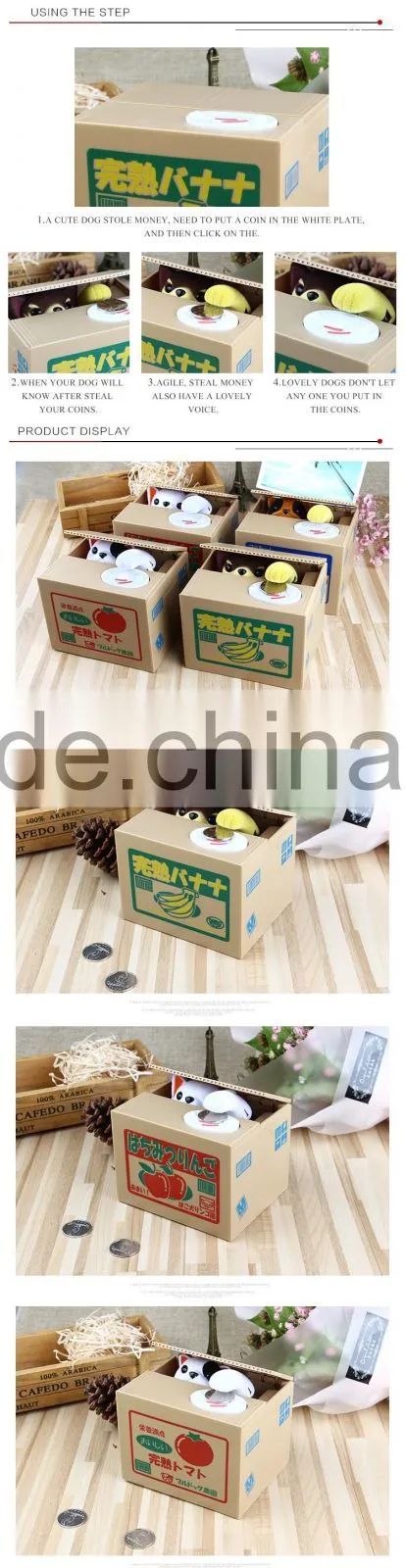 Wholesale gift items plastic money saving box for kids