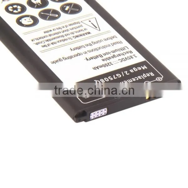 3.8V 3200mAh Black Battery for Samsung Mega 2 G750F G7508Q