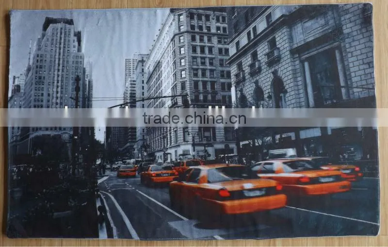 city scenery photo print bath mat