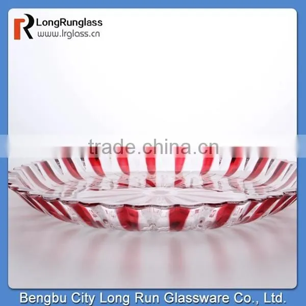 LongRun hot sale crystal colored glass fruit plate