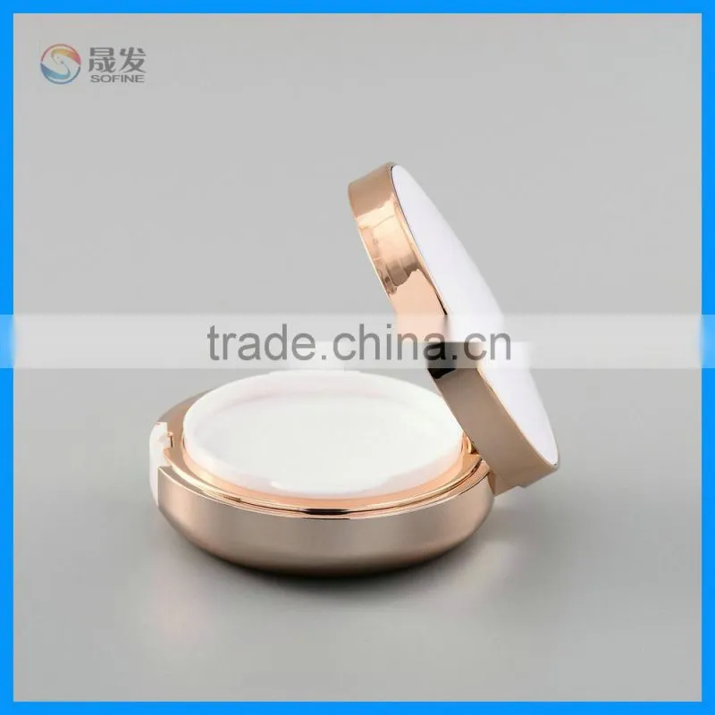 Round plastic air cushion cosmetic powder case
