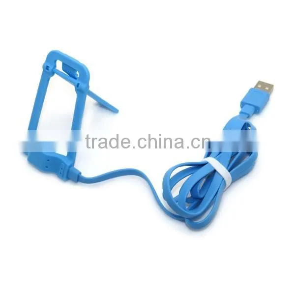 Creative ideas 2016 colorful flat usb 2.0 cable charger able with holder stand