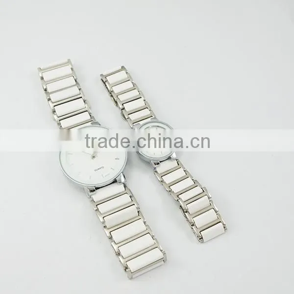 High-tech Stainless Steel And White Ceramic Watch Design Steel Ceramic Watch Couple