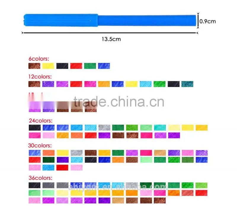 6/12/18/24/30/36 Colors Plastic Water Color Pen/felt tip pen