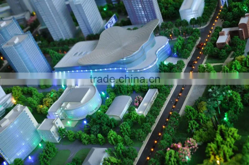 District planning 3d architectural scale model with lighting system for exhibition