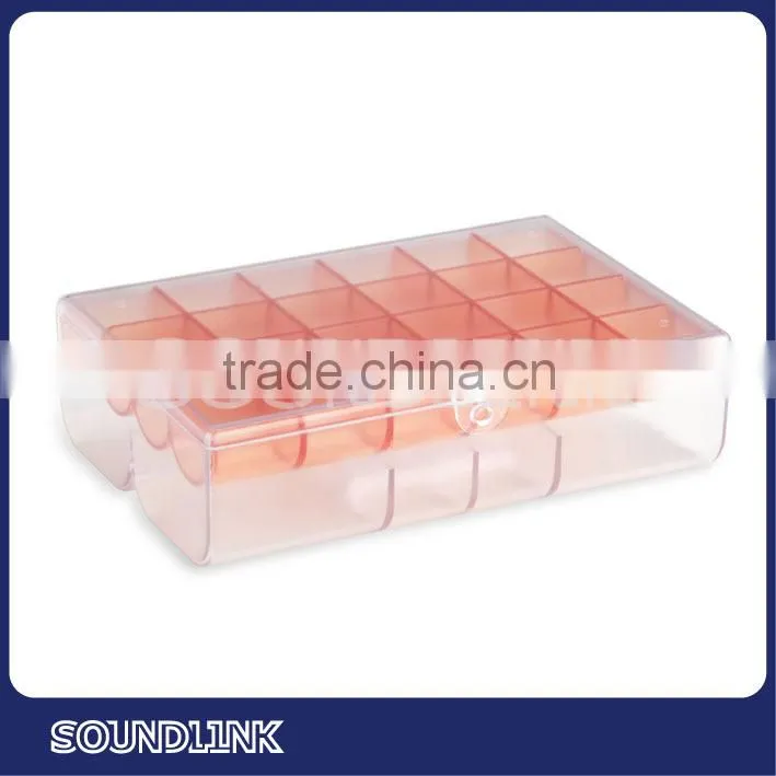 Hearing aids accessories double-deck compartmental plastic storage box