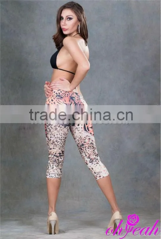 High quality tiger stripes custom latex leggings