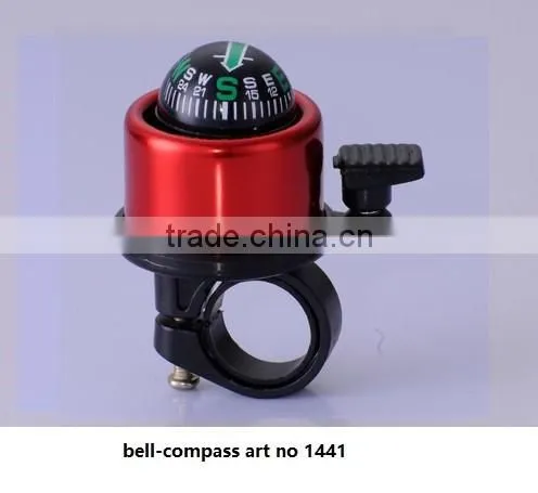 Aluminium alloy blue white red yellow novelty China bicycle bike bell with compass
