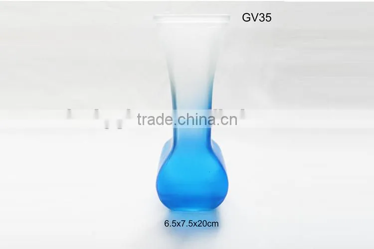 blue hand-painted glass vases for rose