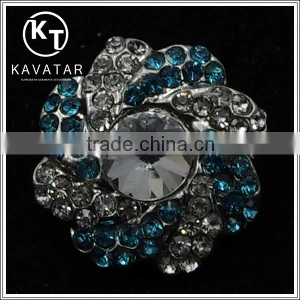 Good quality NK030 metal flower lead free metal shank rhinestone buttons