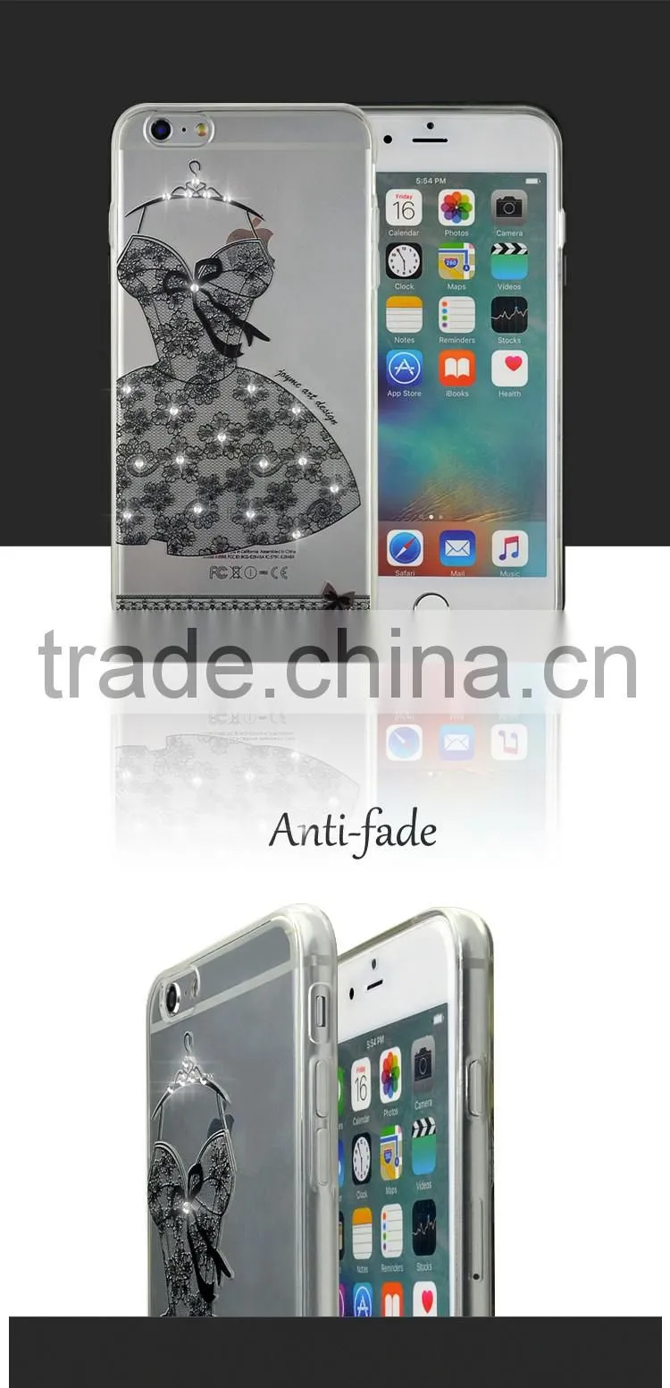 Low Price China Mobile Phone Electroplating Diomand TPU Back Cover Case for iPhone 6/6s Plus/7