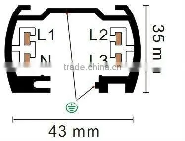 2 line X-connector track rails with easy installation