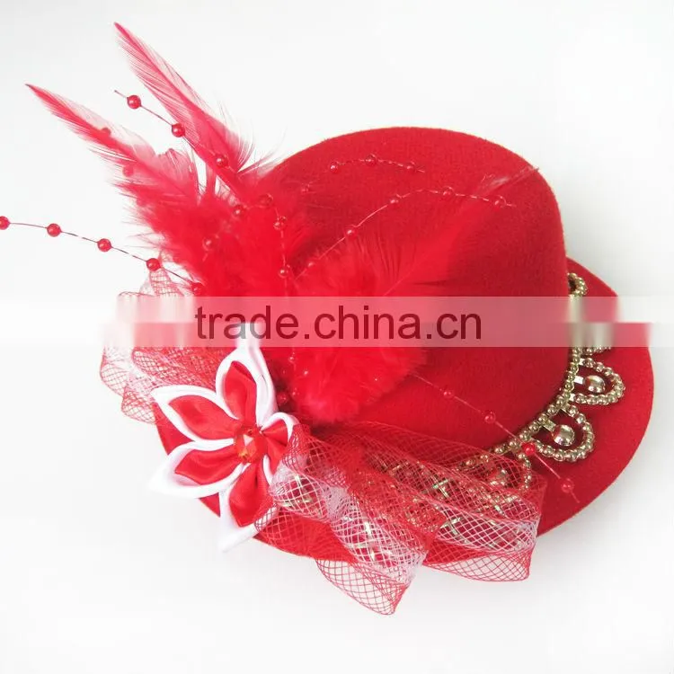 MYLOVE 2013 new design feather fascinator with flower women party accessory MLXM025