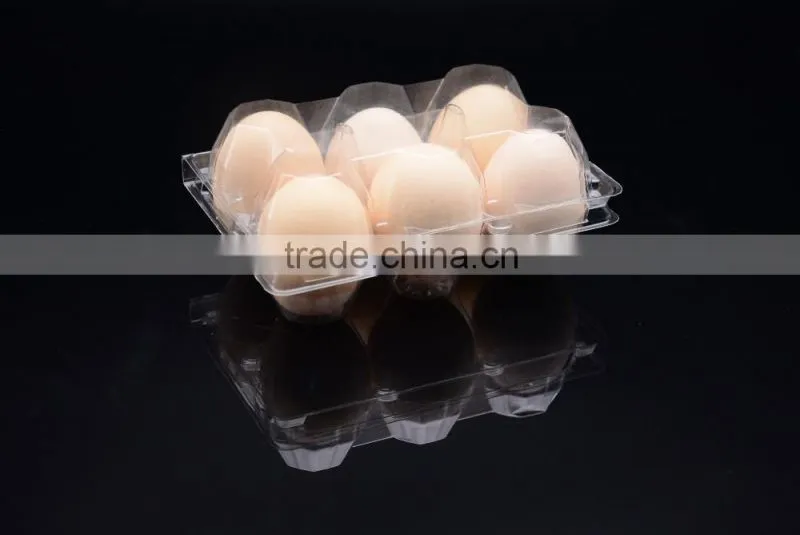 plastic egg box packaging for six cavities, egg tray for six cells, egg cartons for sale