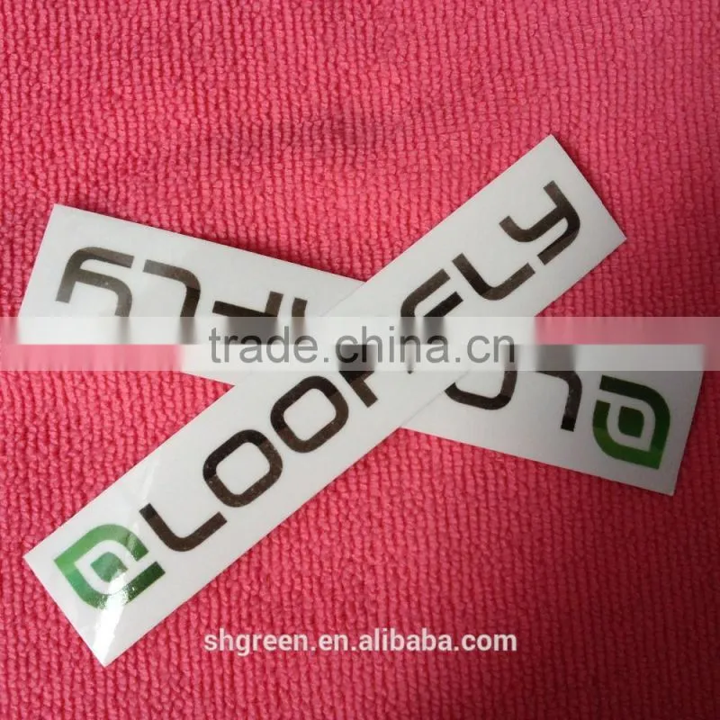 Eco-friendly transparent plastic vinyl sticker for garment
