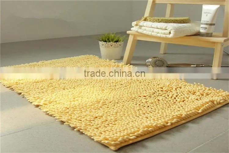 2016 hot sale100% polyester pvc backed bath mat bathroom