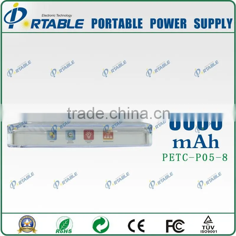 colorful portable power bank with led light 8000mAh Power Bank Oem