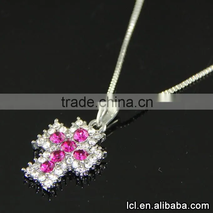 Low price christian cross necklace, hot sale imitation crystal necklace