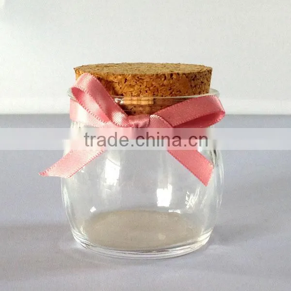 2014 Hot sale small cheap glass jar with cork stopper
