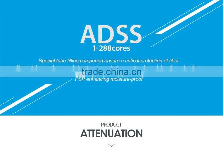 12 Core single mode ADSS 80m span optical fiber cable for Bonaire cabling systems