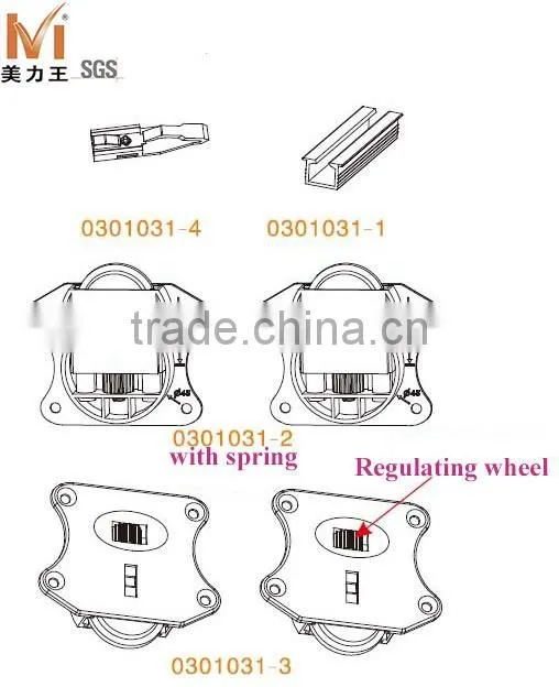 Furniture Hardware Closet Sliding Door Roller Fittings Sliding Wardrobe Door Fittings