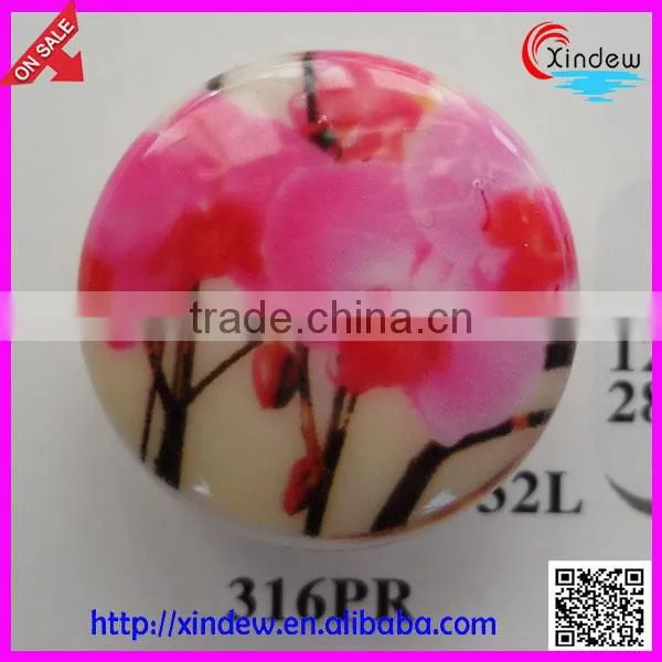Fashion design Chinese style printing fancy plastic buttons
