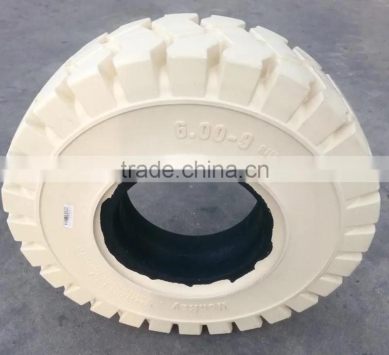 non marking forklift tires 600-9 white from china