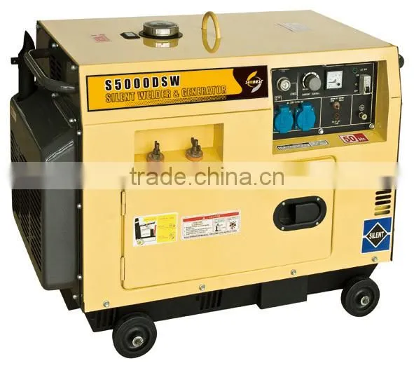 5kw small single cylinder Slient diesel welder generator