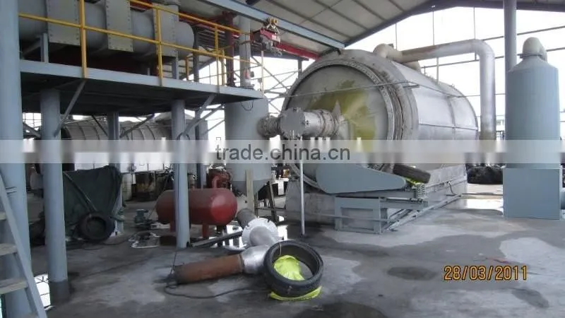 Used tire recycling machine to diesel oil pyrolysis and distillation combined plant
