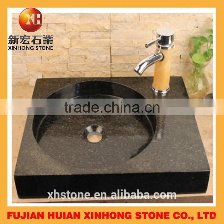 Oval shape nature stone basin with polished inside