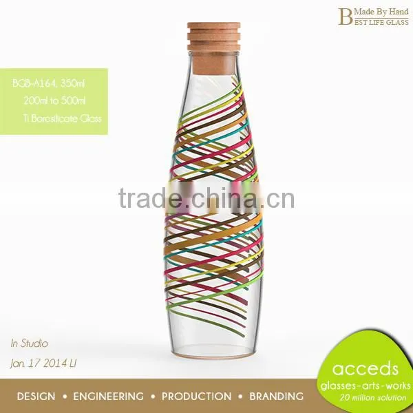 Handmade Pyrex Glass Custom Water Bottle