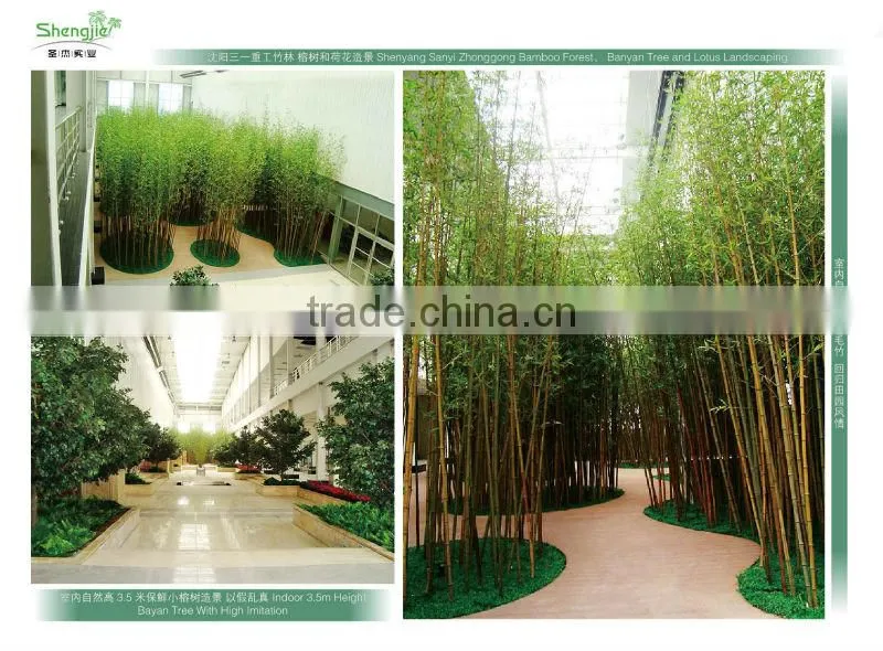 SJLJ013591 artificial tree and plant fake plastic bamboo stick for garden wall decoration