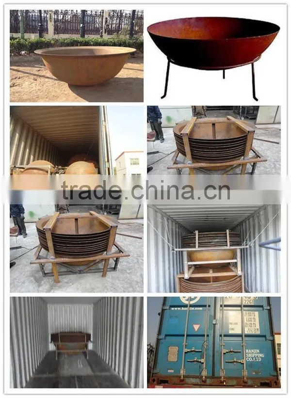 Large Spherical Outdoor Decorated steel firepit sphere