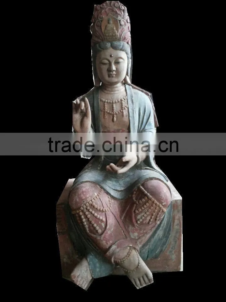 The Virgin hug with The son of God antique imitation wooden statue