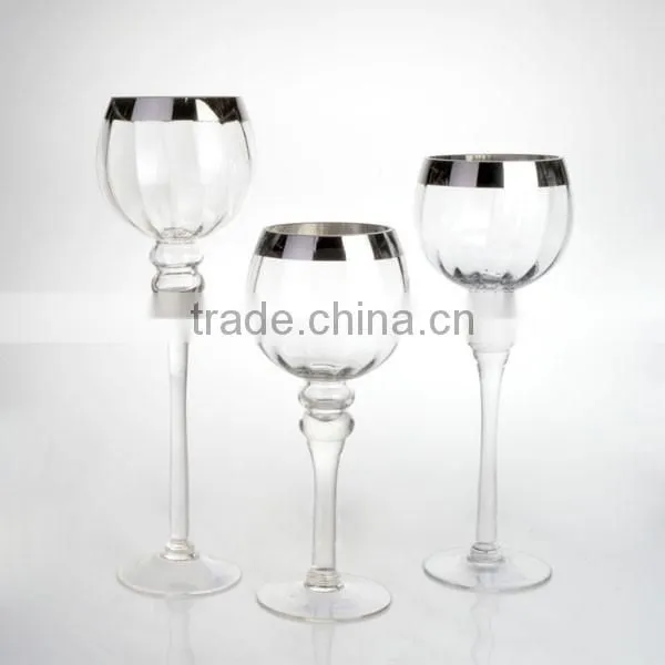 FDA, SGS, silver X-MAS handmade elegant luxury candle christmas holder