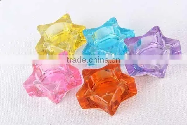 Flower /star design glass candle holder