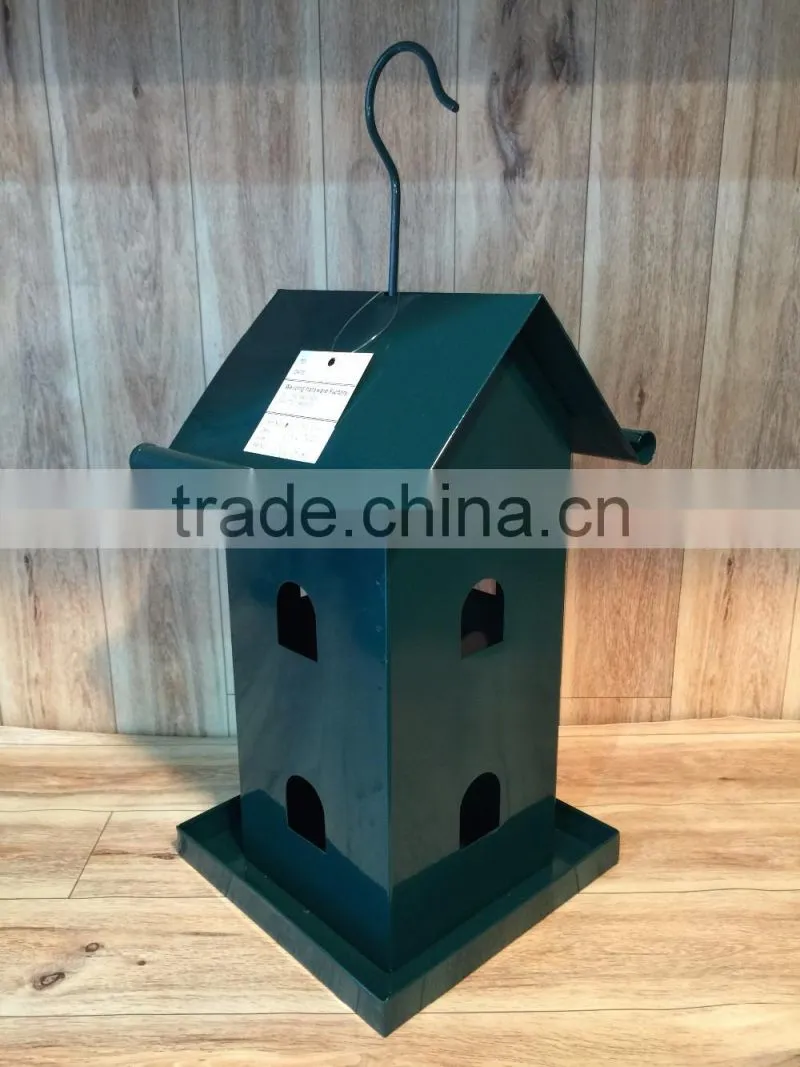 Garden squirrel proof metal bird seed feeder