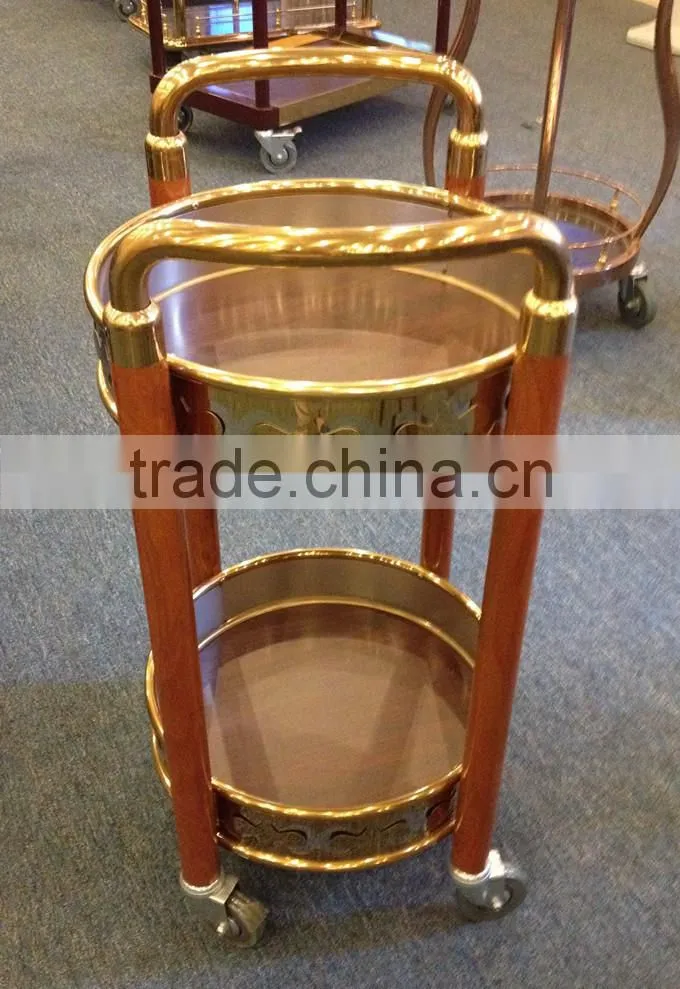 Luxury stainless steel liquor and food serving trolley C-38