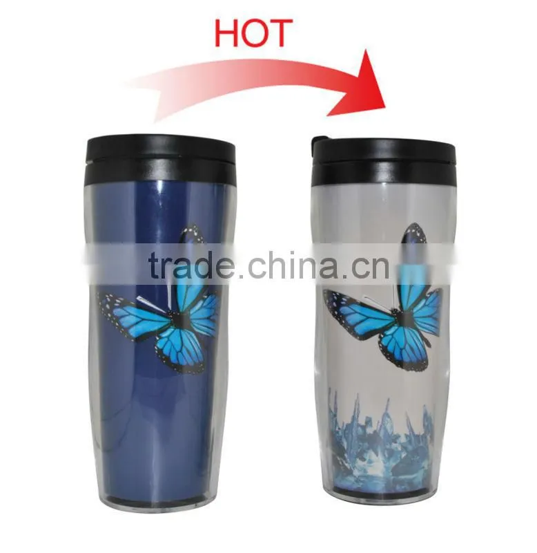Stainless steel coffee cup Color Change Water Bottle