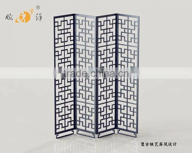 Interior decoration cheap art screen classical design metal folding screen