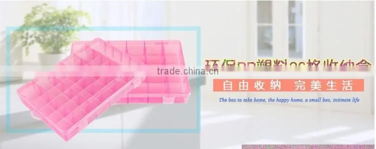 36 compartments Clear PP Plastic DIY Tool Organizer Storage Box with Adjustable Dividers