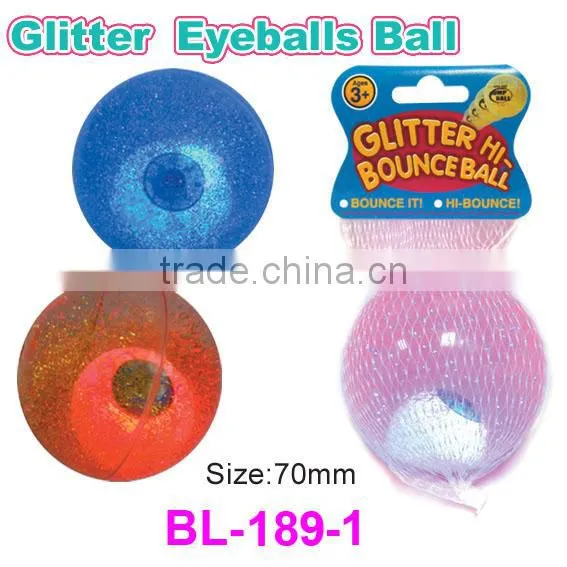 Promotional Glitter LED Flash Eyeballs/Hi Glitter Bounce Ball