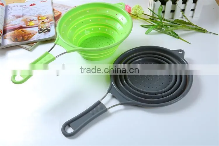 Food Grade Material Foldable Silicone Washing Up Bowl,Silicone Strainer